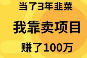 （10149期）当了3年韭菜，我靠卖项目赚了100万