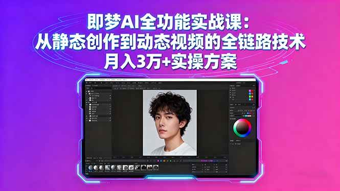 (16053期)即梦AI全功能实战课:从静态创作到动态视频的全链路技术 月入3万 实操方案