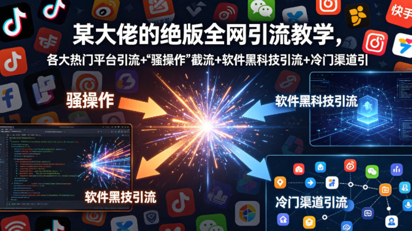 某大佬的绝版全网引流教学，各大热门平台引流 ”骚操作”截流 软件黑科技引流 冷门渠道引流等
