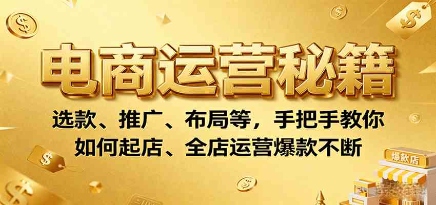 电商运营秘籍：选款、推广、布局等，手把手教你如何起店、全店运营爆款不断