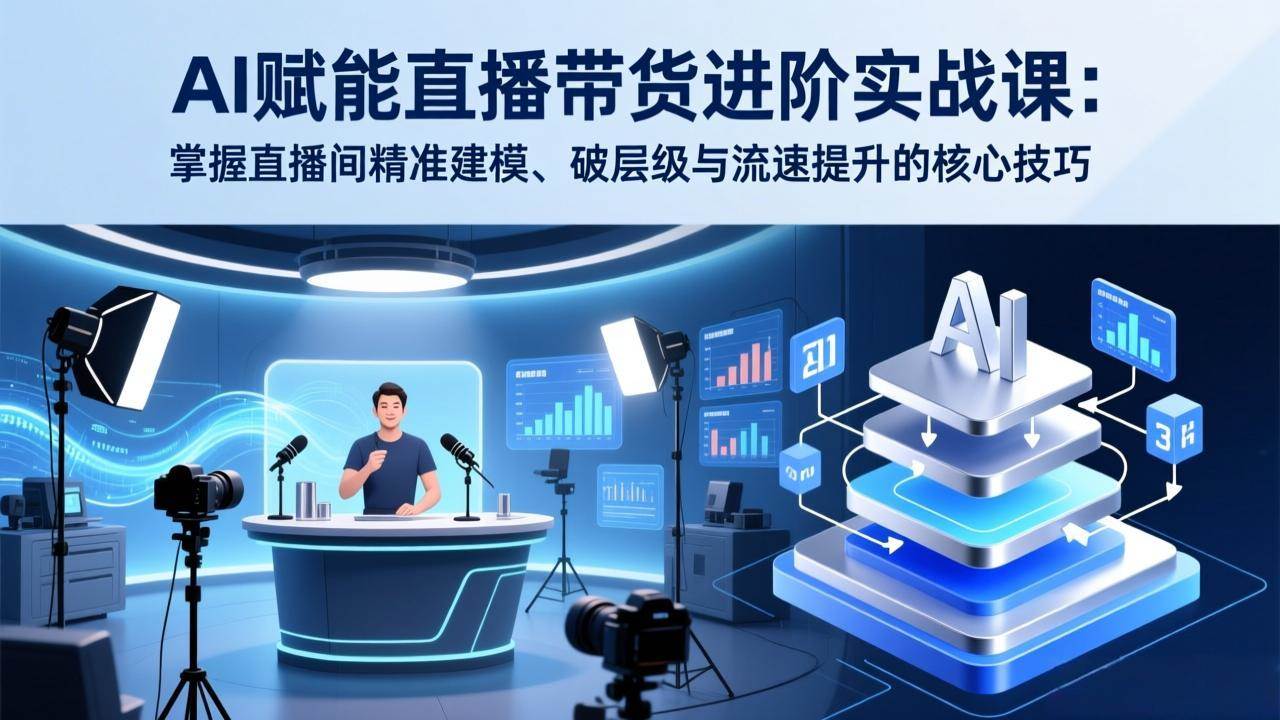 (17405期)AI赋能直播带货进阶实战课:掌握直播间精准建模、破层级与流速提升的核心技巧