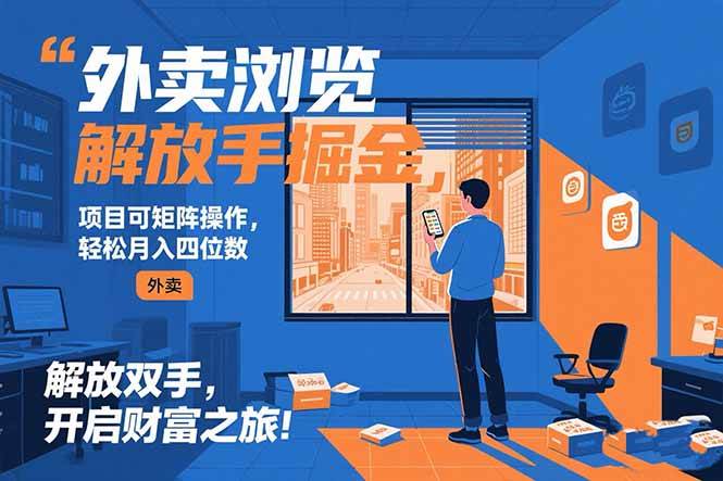 （15440期）外卖浏览掘金项目 可矩阵操作 轻松日入500 