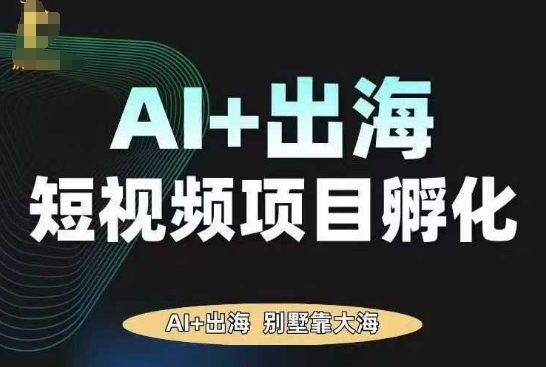 AI·TikTok AI 出海短视频项目孵化，陪你从0-1借助AI实现出海变现