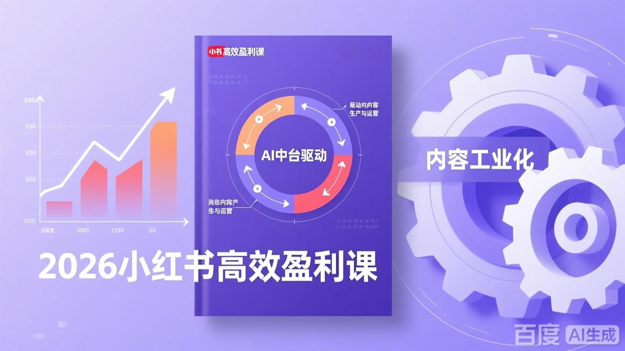 2026小红书高效盈利课，流量双引擎 内容工业化 AI中台驱动，构建可复制的千万级营收模型