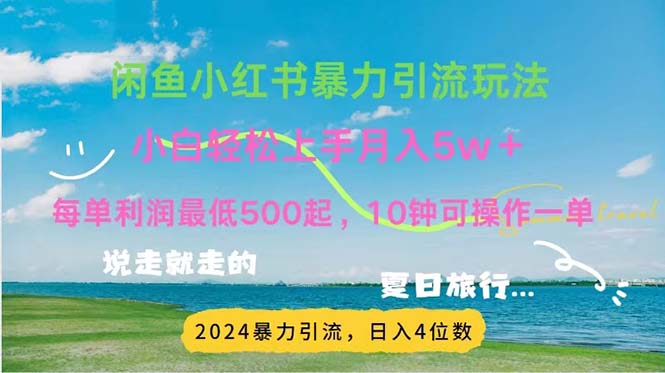 （11650期）2024暑假赚钱项目小红书咸鱼暴力引流，简单无脑操作，每单利润500 ，…