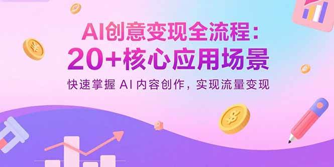 (15915期)AI创意变现全流程:20 核心应用场景,快速掌握AI内容创作,实现流量变现