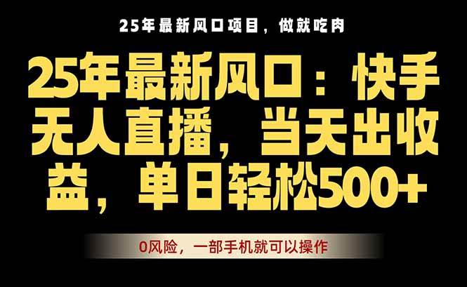 （16007期）25年最新无人直播玩法，当天秒出单，一部手机就可操作