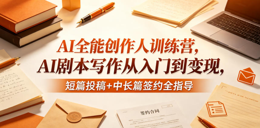 AI全能创作人训练营,AI剧本写作从入门到变现,短篇投稿 中长篇签约全指导