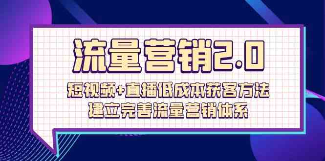 流量营销2.0：短视频 直播低成本获客方法，建立完善流量营销体系（72节）