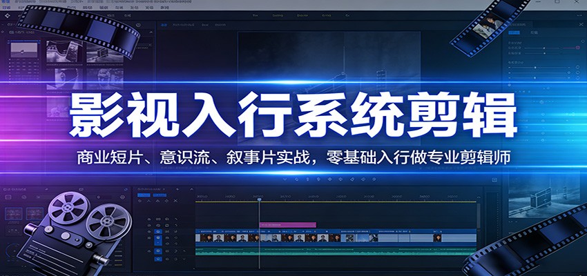 影视系统剪辑,商业短片、意识流、叙事片实战,零基础入行做专业剪辑师
