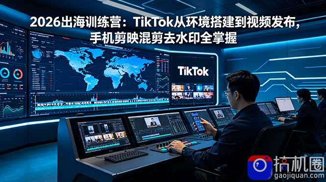 2026出海训练营：TikTok从环境搭建到视频发布，手机剪映混剪去水印全掌握