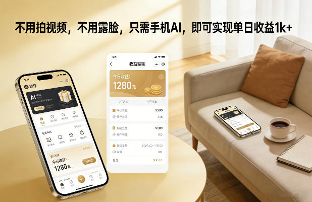 不用拍视频，不用露脸，只需手机AI，即可实现单日收益1k 【揭秘】