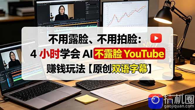 不用露脸、不用拍脸：4 小时学会 AI 不露脸 YouTube 赚钱玩法【原创双语字幕】