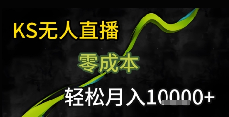KS无人直播25年最新玩法，只需一部手机，轻松月入1W 【揭秘】