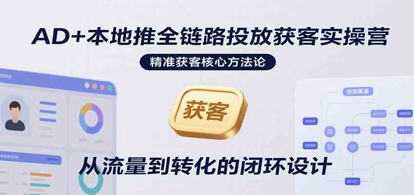 AD 本地推全链路投放获客实操营，快速掌握精准获客技巧，当天投放当天转化高效营销
