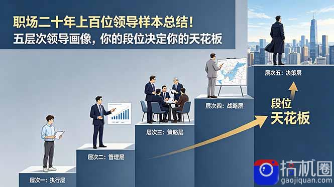 付费文章：职场二十年上百位领导样本总结！五层次领导画像，你的段位决定你的天花板