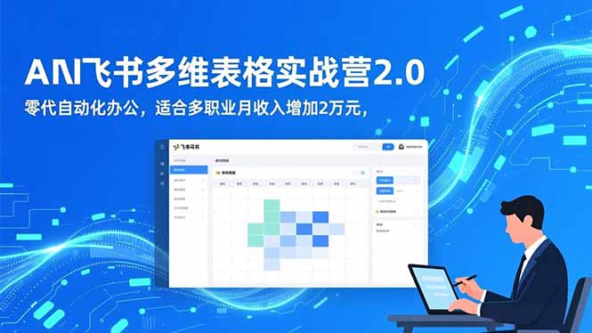 AI 飞书多维表格实战营2.0:零代码自动化办公,适合多职业月收入增加2万元