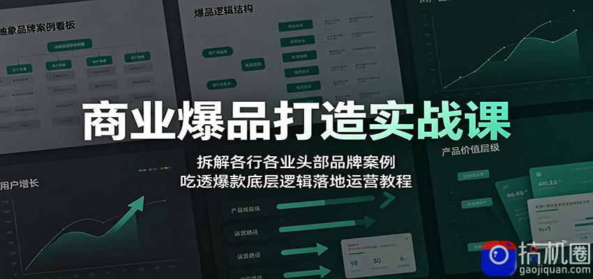 商业爆品打造实战课：拆解各行各业头部品牌案例，吃透爆款底层逻辑落地运营教程