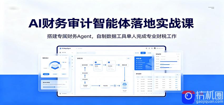 AI财务审计智能体落地实战课：搭建专属财务Agent，自制数据工具单人完成专业财税工作