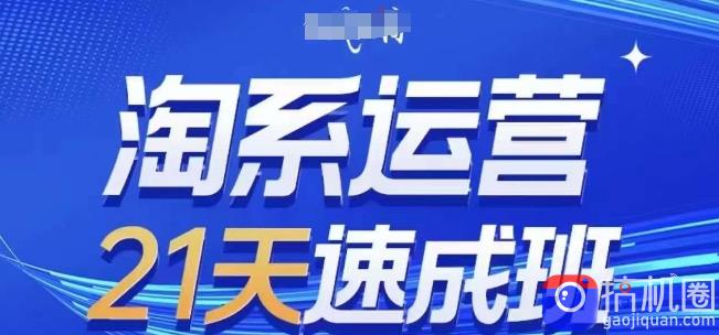 淘系运营21天速成班,0基础轻松搞定淘系运营,不做假把式,快速复制落地(更新26年5月)