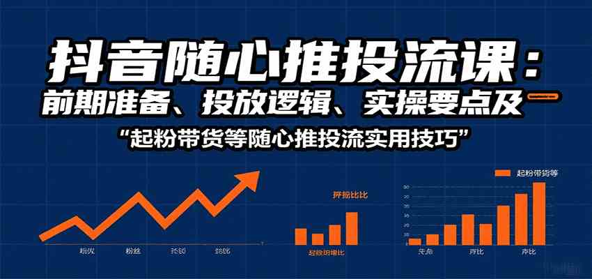 抖音随心推投流课:前期准备、投放逻辑、实操要点及起粉带货等随心推投流实用技巧