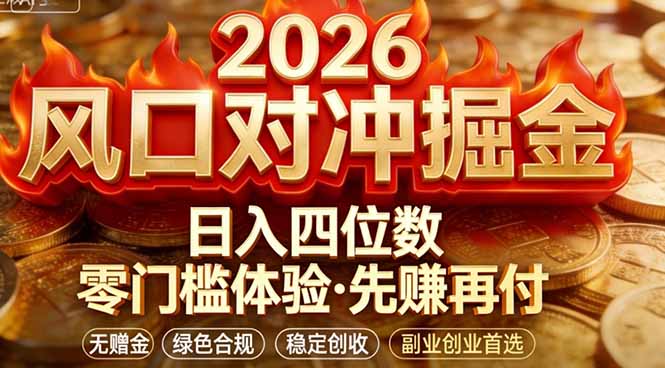 2026美金对冲套利，无赠金对冲策略保驾护航，低门槛易上手实操。单人单日收益2000 