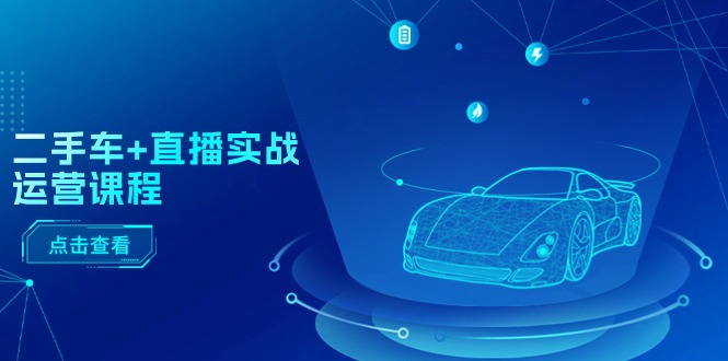 （11166期）二手车 直播实战运营课程：直播推荐/短视频推荐/千川投放/直播全流程