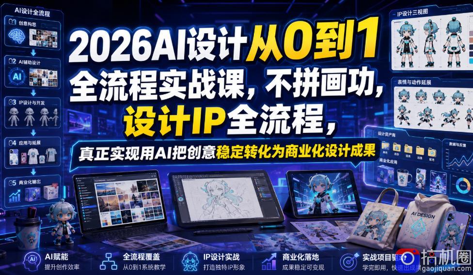 2026AI设计从0到1全流程实战课,不拼画功,设计IP全流程,真正实现用AI把创意稳定转化为商业化设计成果