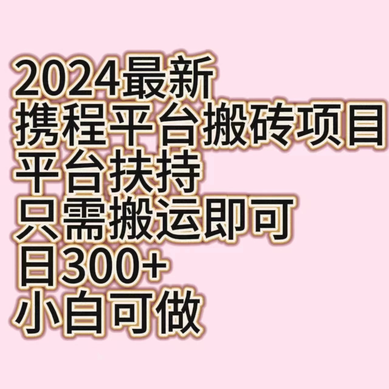 2024最新携程平台搬砖项目，平台扶持只需搬运即可，日300 ，小白可做