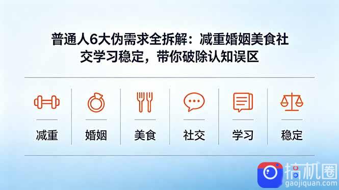 付费文章：普通人6大伪需求全拆解：减重婚姻美食社交学习稳定，带你破除认知误区