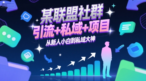 某联盟社群，引流 私域 项目，从新人小白到私域大神
