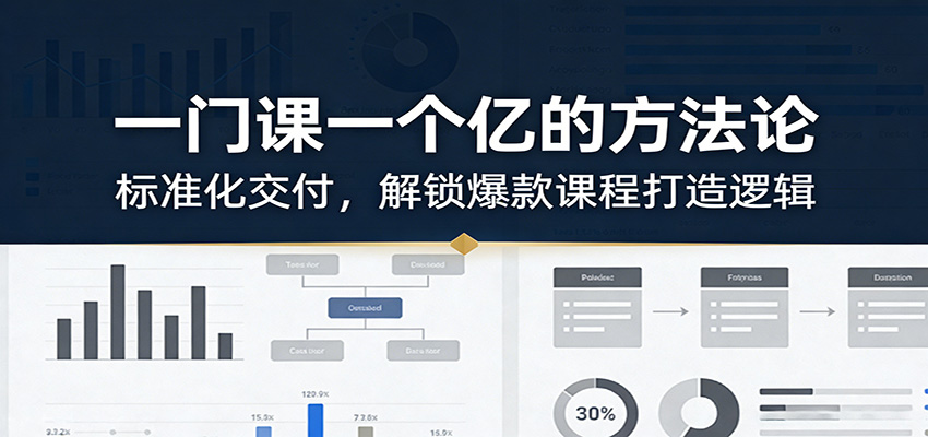 一门课一个亿的方法论:标准化交付,解锁爆款课程打造逻辑