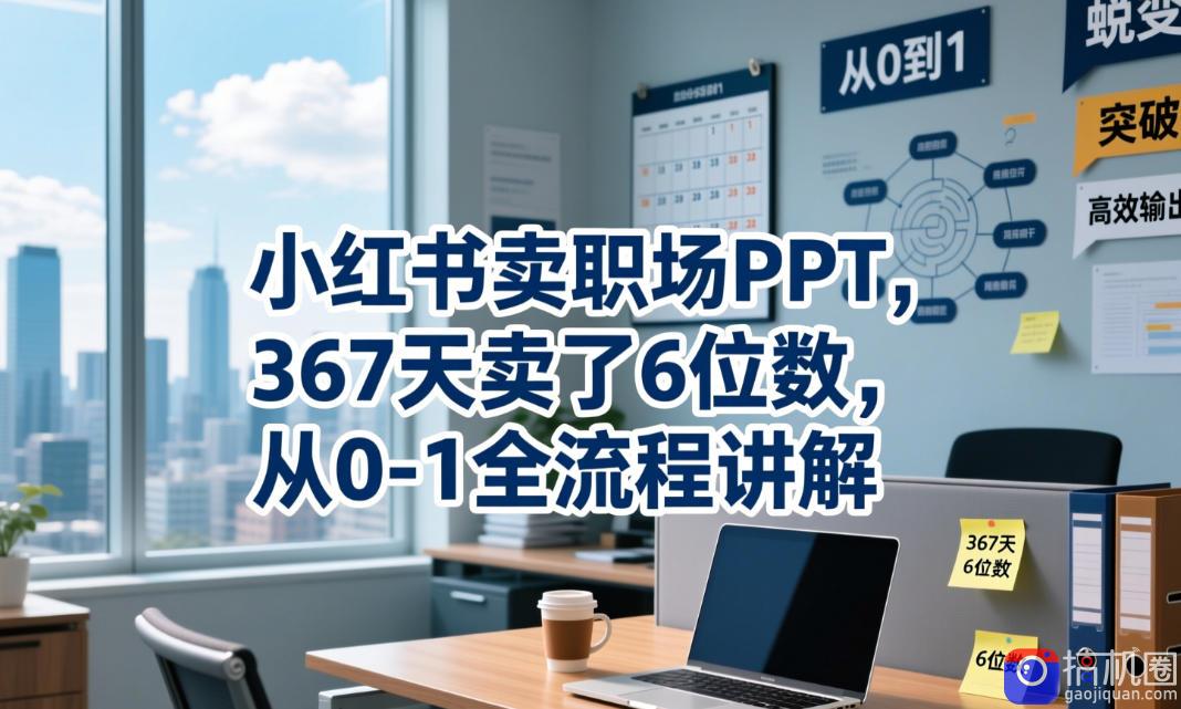 小红书卖职场PPT,367天卖了6位数,从0-1全流程讲解
