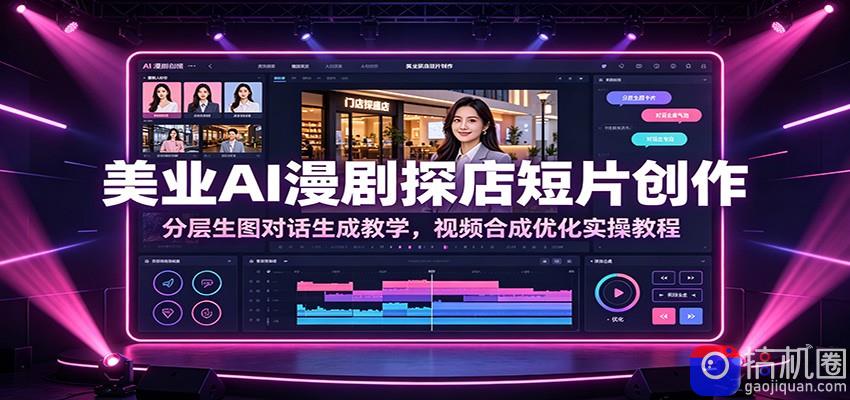 美业AI漫剧探店短片创作：分层生图对话生成教学，视频合成优化实操教程