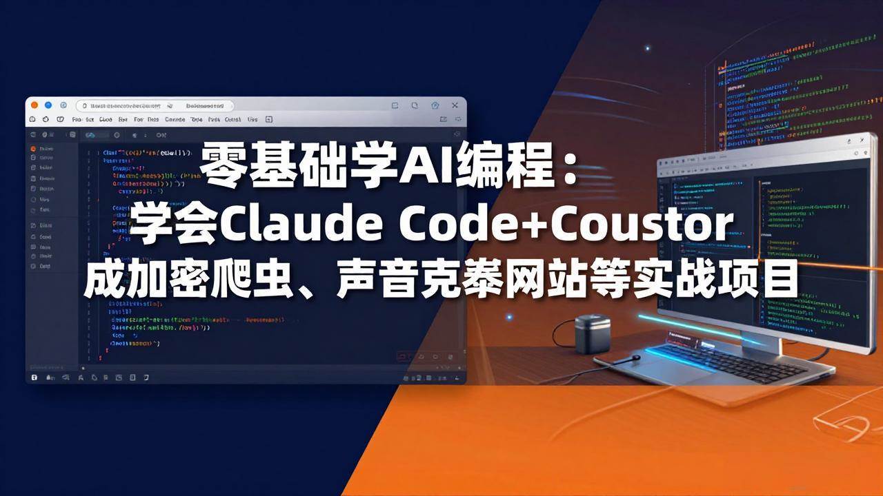 （17941期）零基础学AI编程：学会Claude Code Cursor完成加密爬虫、声音克隆网站等实战项目