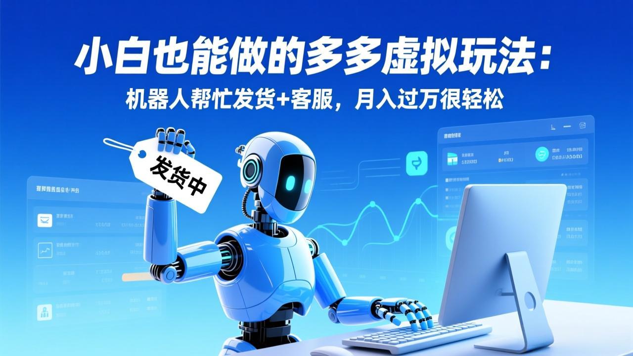 小白也能做的多多虚拟玩法：机器人帮忙发货 客服，月入过万很轻松