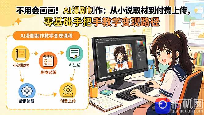 不用会画画!AI漫剧制作:从小说取材到付费上传,零基础手把手教学变现路径(更新