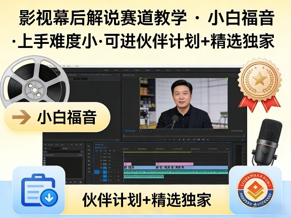 某大佬的影视幕后解说赛道教学，小白福音，上手难度小，可进伙伴计划 精选独家