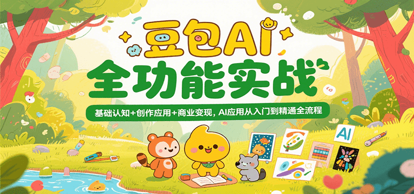 豆包AI全功能实战，基础认知 创作应用 商业变现，AI应用从入门到精通全流程