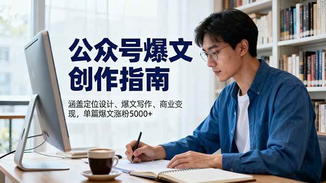 （16380期）公众号爆文创作指南，涵盖定位设计 爆文写作 商业变现，单篇爆文涨粉5000 