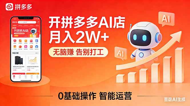 （17947期）开一家拼多多AI店，月入2W ，无脑赚，告别打工，附SOP手册