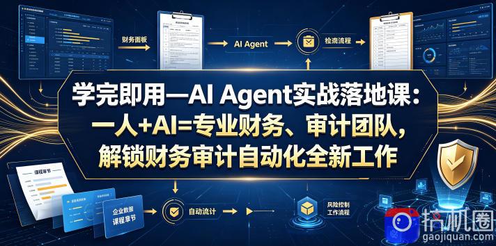 学完即用—AI Agent实战落地课：一人 AI=专业财务、审计团队，解锁财务审计自动化全新工作模式