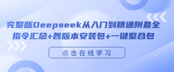 完整版Deepseek从入门到精通附最全指令汇总 各版本安装包 一键整合包
