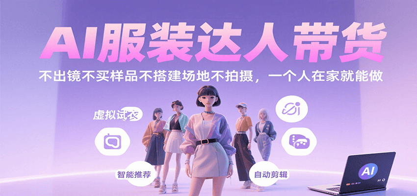 AI服装达人带货，不出镜不买样品不搭建场地不拍摄，一个人在家就能做