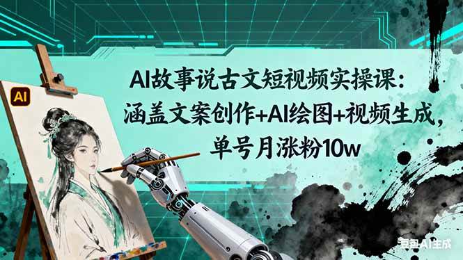 （16369期）AI故事说古文短视频实操课：涵盖文案创作 AI绘图 视频生成，单号月涨粉10w