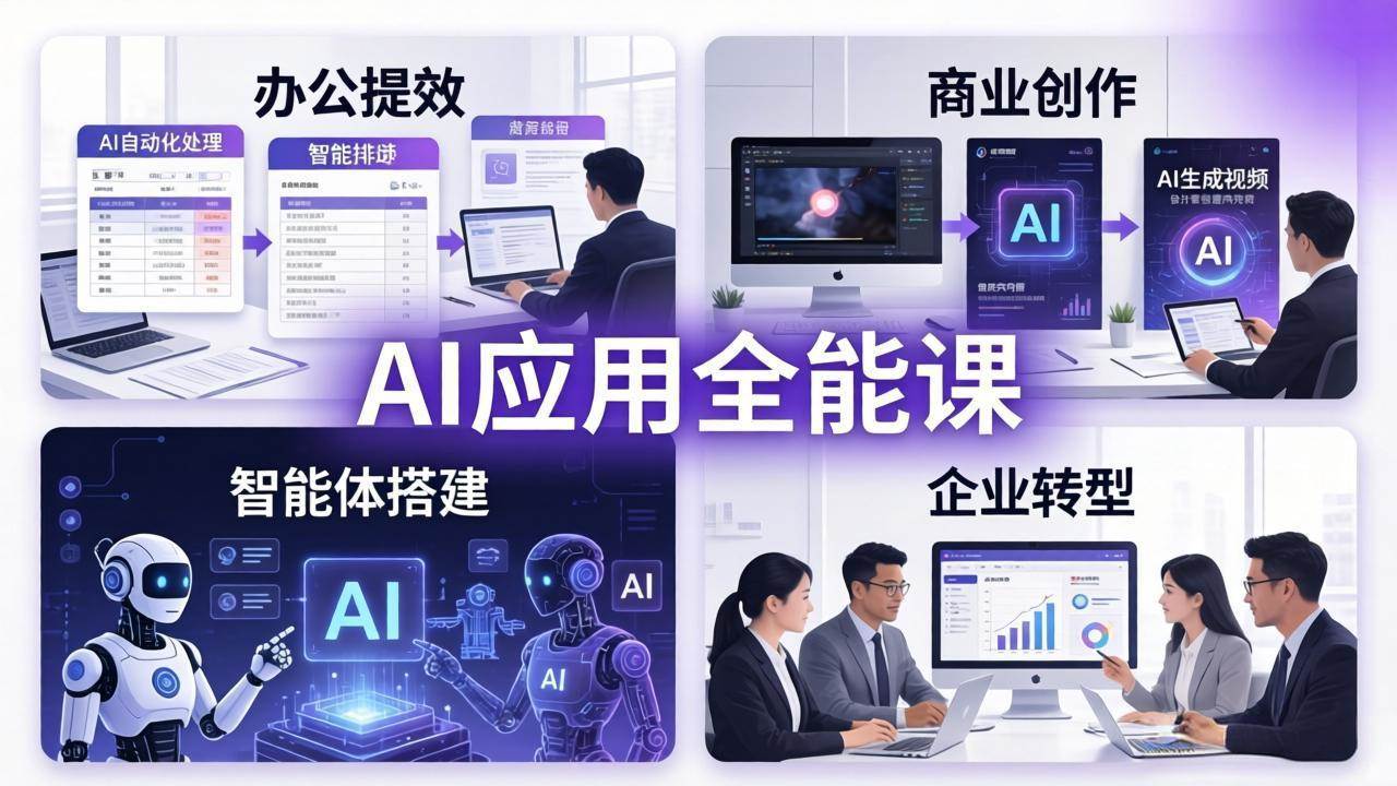（17890期）AIGC 应用全能课：办公提效、商业创作、智能体搭建、企业转型，一站式学会AI应用