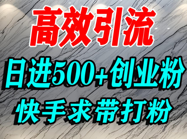 怎么打创业粉？快手求带视角精准引流创业粉，宝妈、学生群体日进500 精准流量