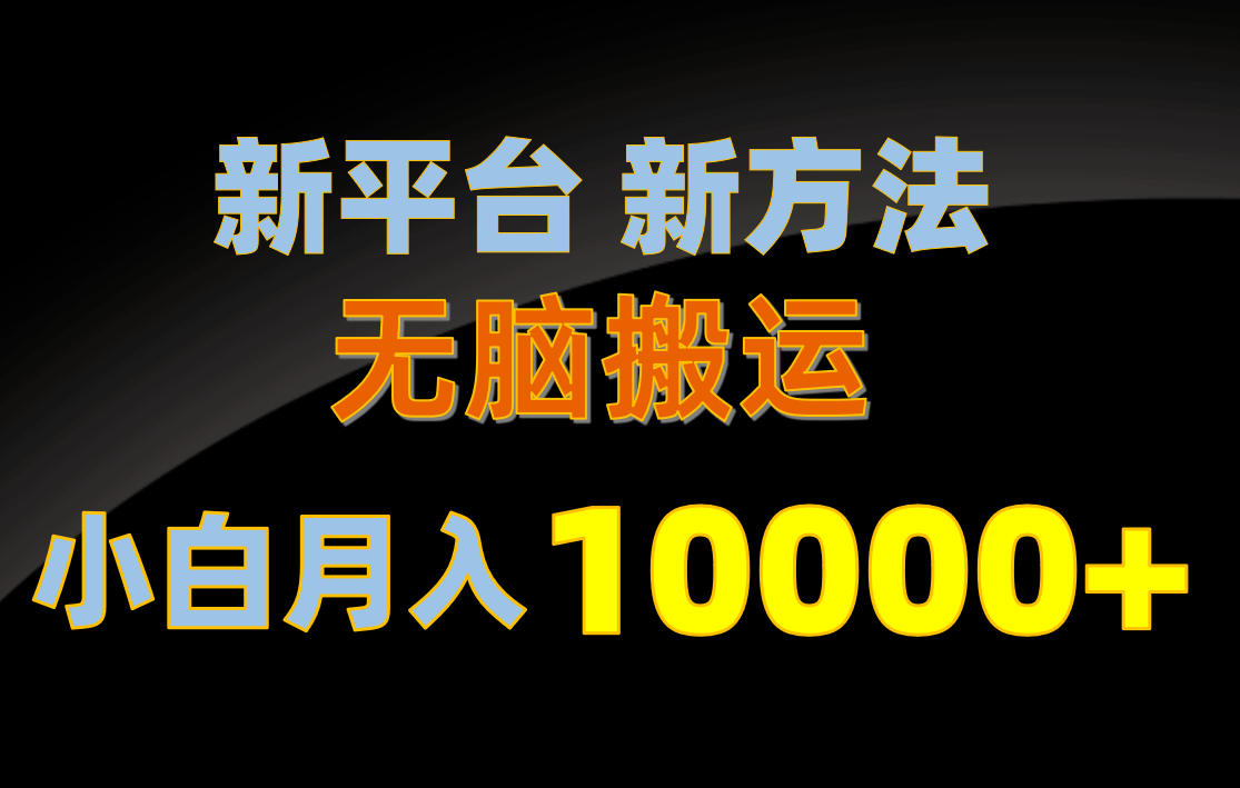（10605期）新平台新方法，无脑搬运，月赚10000 ，小白轻松上手不动脑