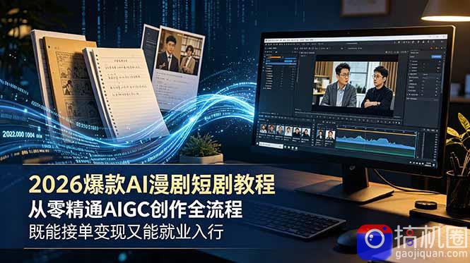 2026 爆款 AI 漫剧短剧教程 从零精通 AIGC 创作全流程 既能接单变现又能就业入行