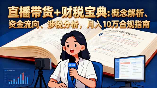 （16444期）直播带货 财税宝典：概念解析、资金流向、涉税分析，月入10万合规指南